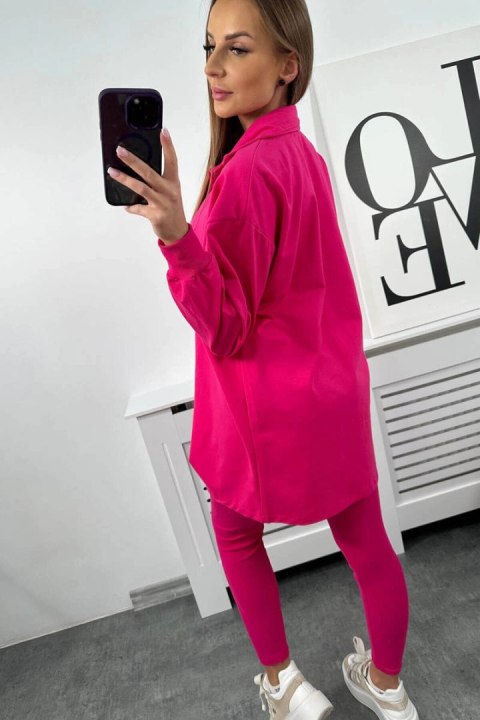 Komplet 3-częściowy bluza, top i legginsy fuksja Komplet 3-częściowy bluza, top i legginsy fuksja