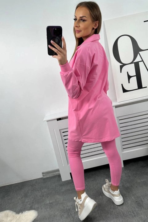 Komplet 3-częściowy bluza, top i legginsy jasny różowy Komplet 3-częściowy bluza, top i legginsy jasny różowy