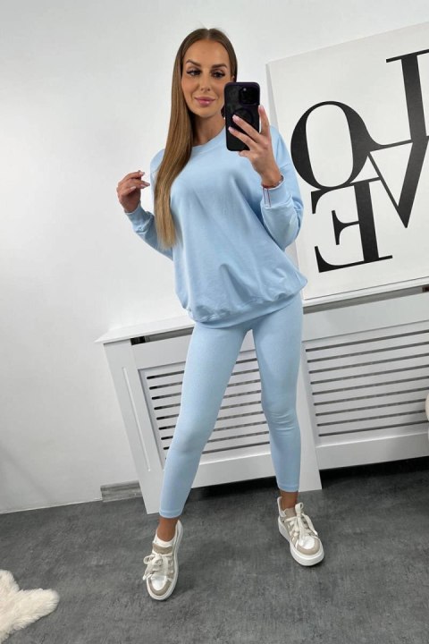 Komplet bawełniany bluza + legginsy niebieski Komplet bawełniany bluza + legginsy niebieski