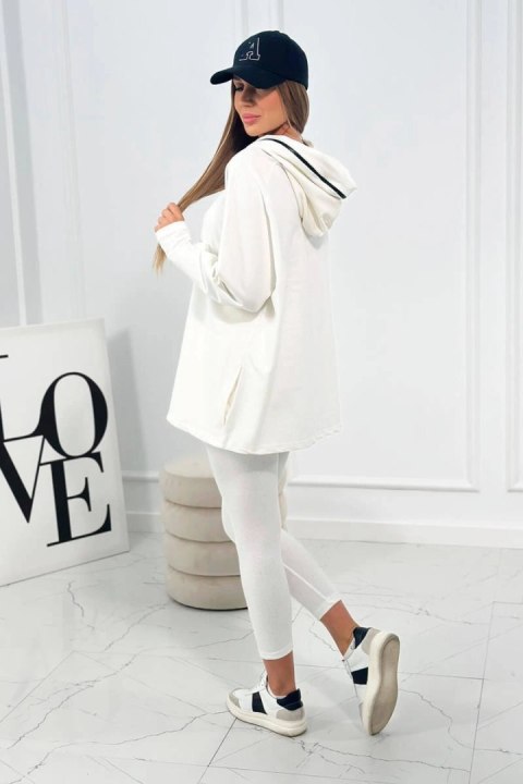 Komplet bawełniany bluza z kapturem + legginsy ecru Komplet bawełniany bluza z kapturem + legginsy ecru