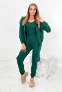 Komplet 3 w 1 bluza + top + spodnie zielony