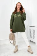 Bluza ocieplana z napisem Ciao Bella khaki