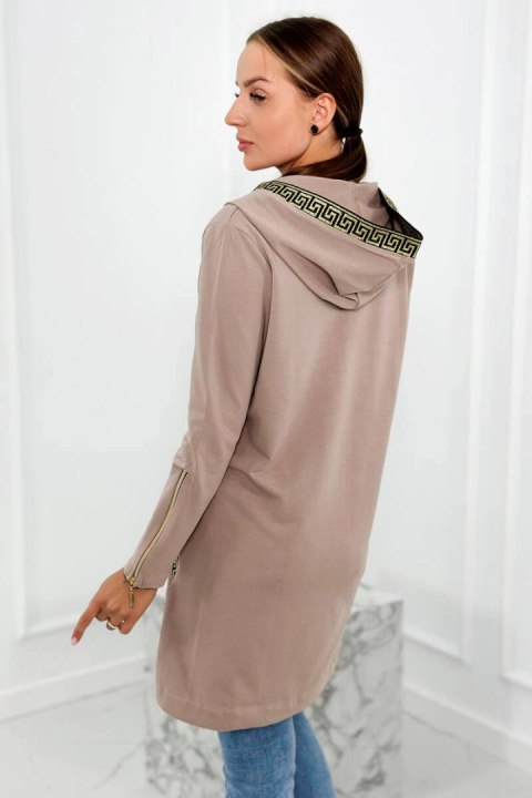 Bluza z ozdobną taśmą ciemno beżowa Bluza z ozdobną taśmą ciemno beżowa