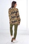 Komplet 3-częściowy moro bluza, top i legginsy khaki + beżowy