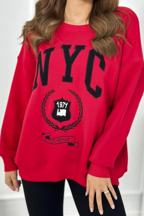 Komplet bawełniany bluza ocieplana + legginsy czerwony Komplet bawełniany bluza ocieplana + legginsy czerwony