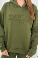 Komplet bawełniany ocieplany bluza + spodnie Brooklyn khaki