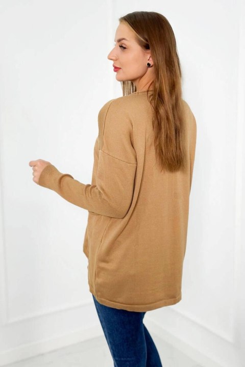 Sweter z kieszeniami z przodu camelowy Sweter z kieszeniami z przodu camelowy