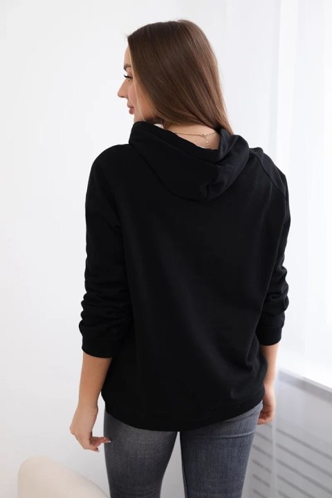 Bluza bawełniana z kapturem czarna Bluza bawełniana z kapturem czarna
