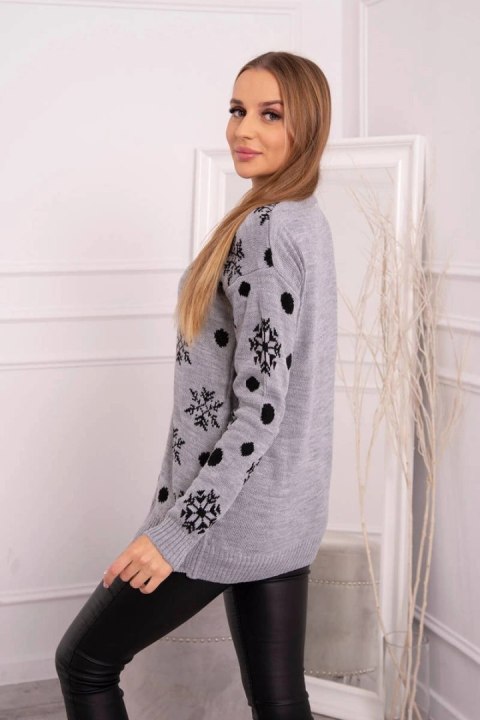 Sweter świąteczny z misiem szary Sweter świąteczny z misiem szary