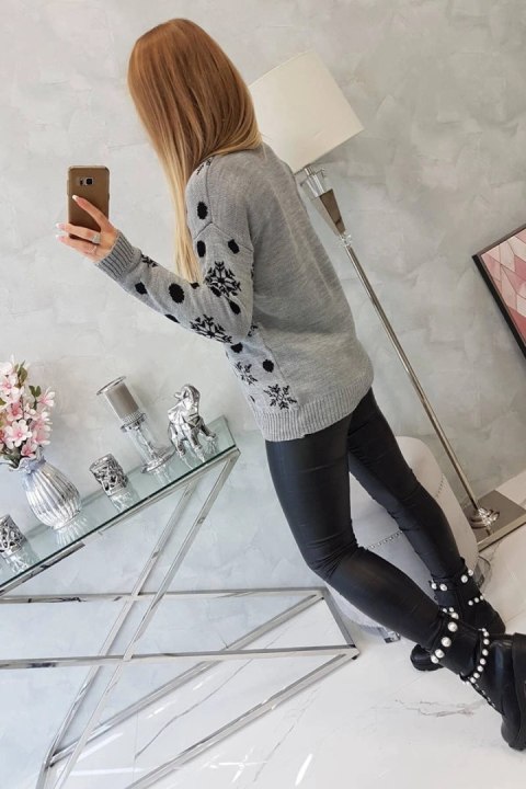 Sweter świąteczny z misiem szary Sweter świąteczny z misiem szary