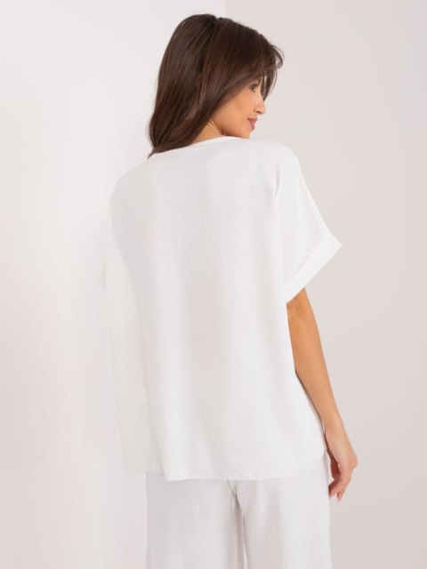 Bluzka z różą oversize z krótkim rękawem Bluzka z różą oversize z krótkim rękawem