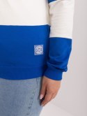 Ciemnoniebieska bluzka plus size w paski