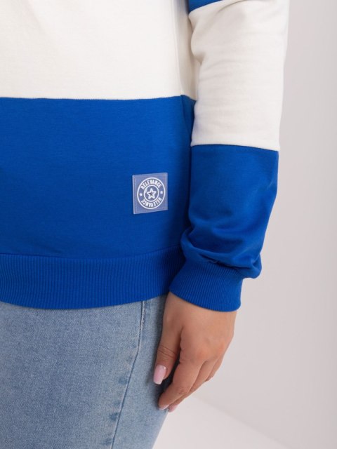 Ciemnoniebieska bluzka plus size w paski Ciemnoniebieska bluzka plus size w paski