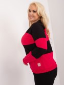 Ciemnoniebieska bluzka plus size w paski