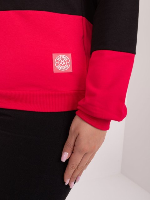 Ciemnoniebieska bluzka plus size w paski Ciemnoniebieska bluzka plus size w paski