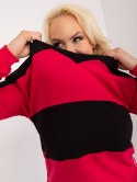 Ciemnoniebieska bluzka plus size w paski