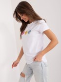 t-shirt z kolorową aplikacją BASIC FEEL GOOD