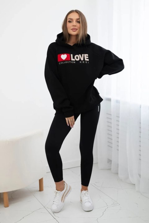 Bluza bawełniana ocieplana z kapturem czarna Bluza bawełniana ocieplana z kapturem czarna