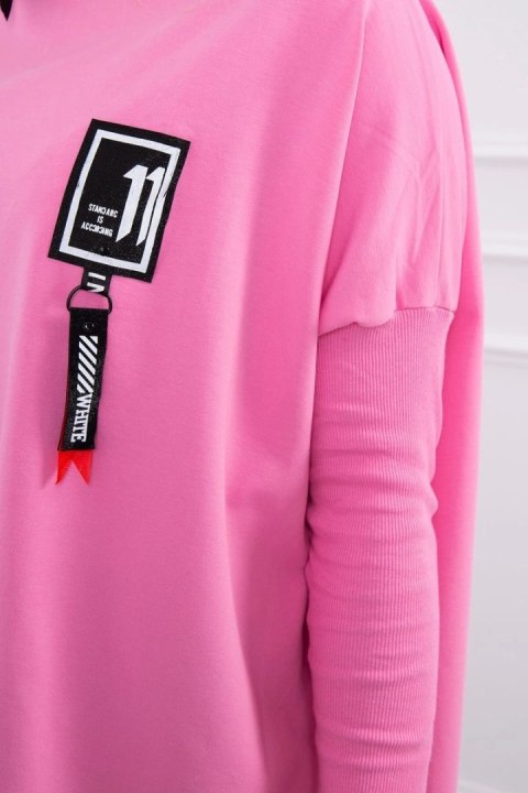 Bluza oversize z asymetrycznymi bokami jasno różowa Bluza oversize z asymetrycznymi bokami jasno różowa