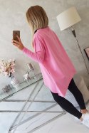 Bluza oversize z asymetrycznymi bokami jasno różowa