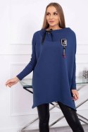 Bluza oversize z asymetrycznymi bokami jeansowa