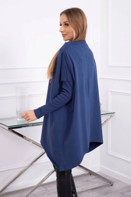 Bluza oversize z asymetrycznymi bokami jeansowa