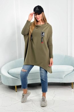 Bluza oversize z asymetrycznymi bokami khaki