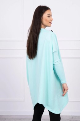 Bluza oversize z asymetrycznymi bokami miętowa