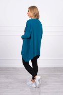 Bluza oversize z asymetrycznymi bokami morski