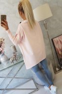 Bluza oversize z asymetrycznymi bokami pudrowy róż