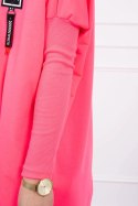 Bluza oversize z asymetrycznymi bokami różowy neon