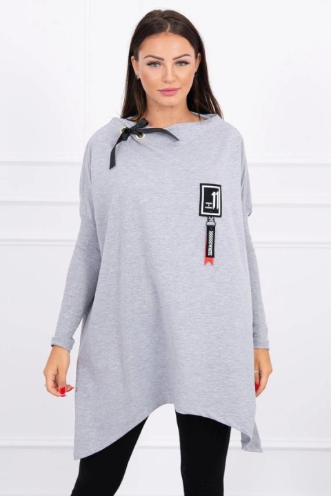 Bluza oversize z asymetrycznymi bokami szara