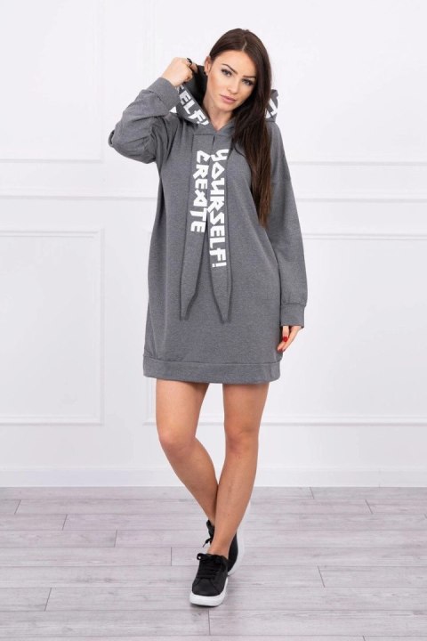 Sukienka z kapturem Oversize grafitowa Sukienka z kapturem Oversize grafitowa