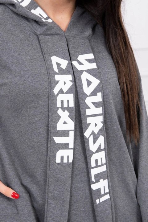 Sukienka z kapturem Oversize grafitowa Sukienka z kapturem Oversize grafitowa