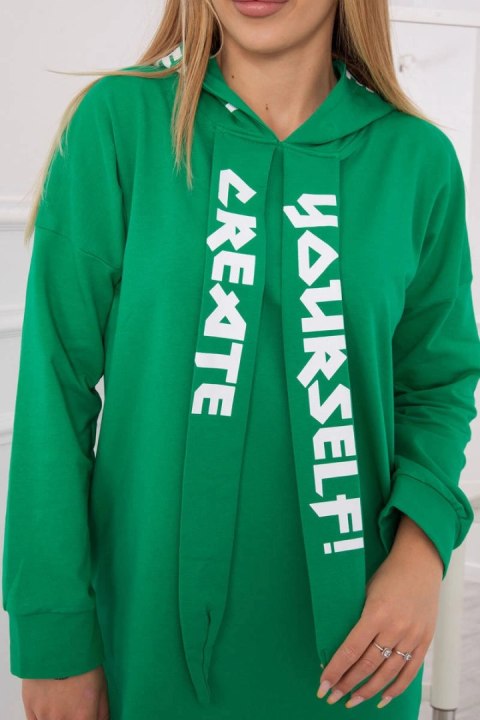 Sukienka z kapturem Oversize zielona Sukienka z kapturem Oversize zielona