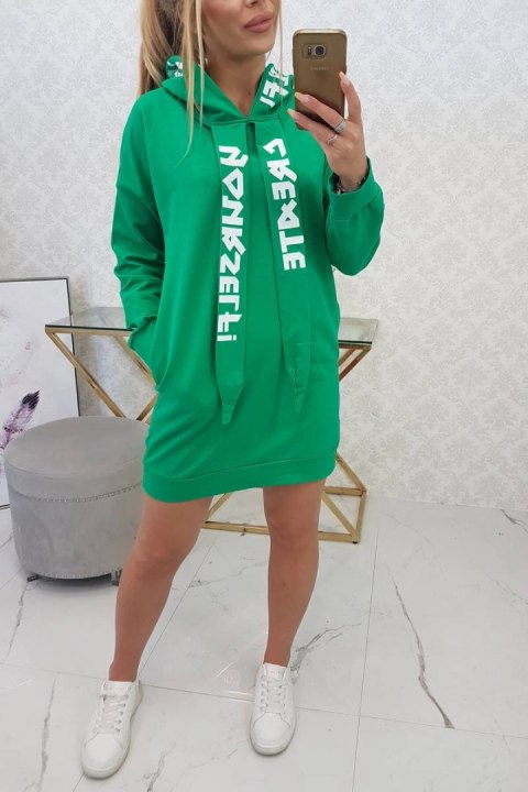 Sukienka z kapturem Oversize zielona Sukienka z kapturem Oversize zielona