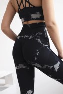 Komplet fitness top + legginsy push up czarny