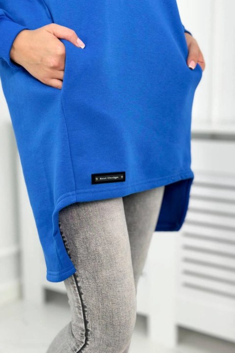 Bluza ocieplana z dłuższym tyłem chabrowa Bluza ocieplana z dłuższym tyłem chabrowa