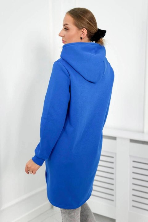 Bluza ocieplana z dłuższym tyłem chabrowa Bluza ocieplana z dłuższym tyłem chabrowa