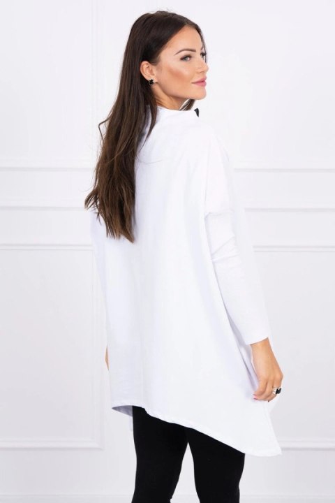 Bluza oversize z asymetrycznymi bokami biała Bluza oversize z asymetrycznymi bokami biała