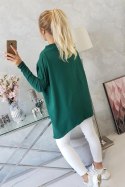 Bluza oversize z asymetrycznymi bokami ciemno zielona