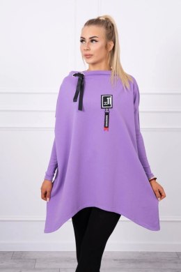 Bluza oversize z asymetrycznymi bokami fioletowa