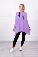 Bluza oversize z asymetrycznymi bokami fioletowa