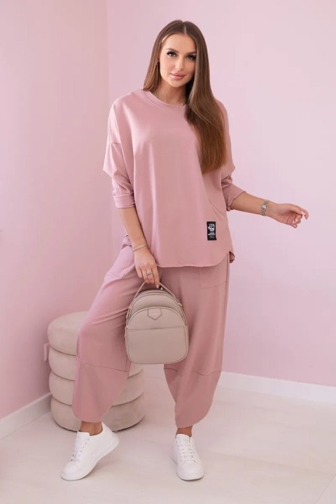Komplet bawełniany bluza + spodnie ciemny różowy Komplet bawełniany bluza + spodnie ciemny różowy