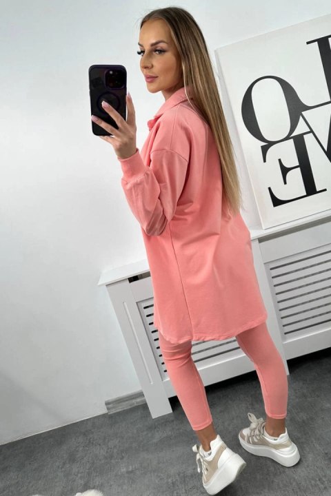 Komplet 3-częściowy bluza, top i legginsy morelowy Komplet 3-częściowy bluza, top i legginsy morelowy