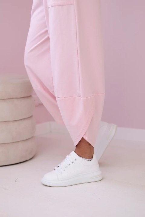 Komplet bawełniany bluza + spodnie pudrowy róż Komplet bawełniany bluza + spodnie pudrowy róż