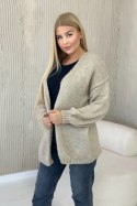 Sweter Kardigan z moherem ciemny beżowy