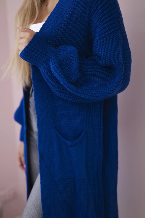 Sweter długi kardigan chabrowy Sweter długi kardigan chabrowy