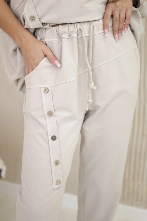 Komplet bawełniany oversize bluza + spodnie beżowy Komplet bawełniany oversize bluza + spodnie beżowy