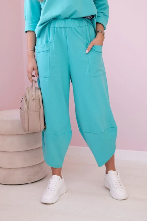 Komplet bawełniany bluza + spodnie miętowy Komplet bawełniany bluza + spodnie miętowy
